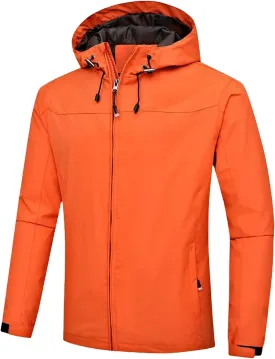 Men's Waterproof Jackets Windproof Lightweight Softshell Mountain Sport Jacket For Men Hooded Windbreaker Raincoat
