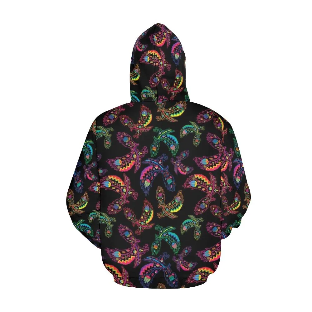 Neon Floral Eagles Hoodie for Women (USA Size)