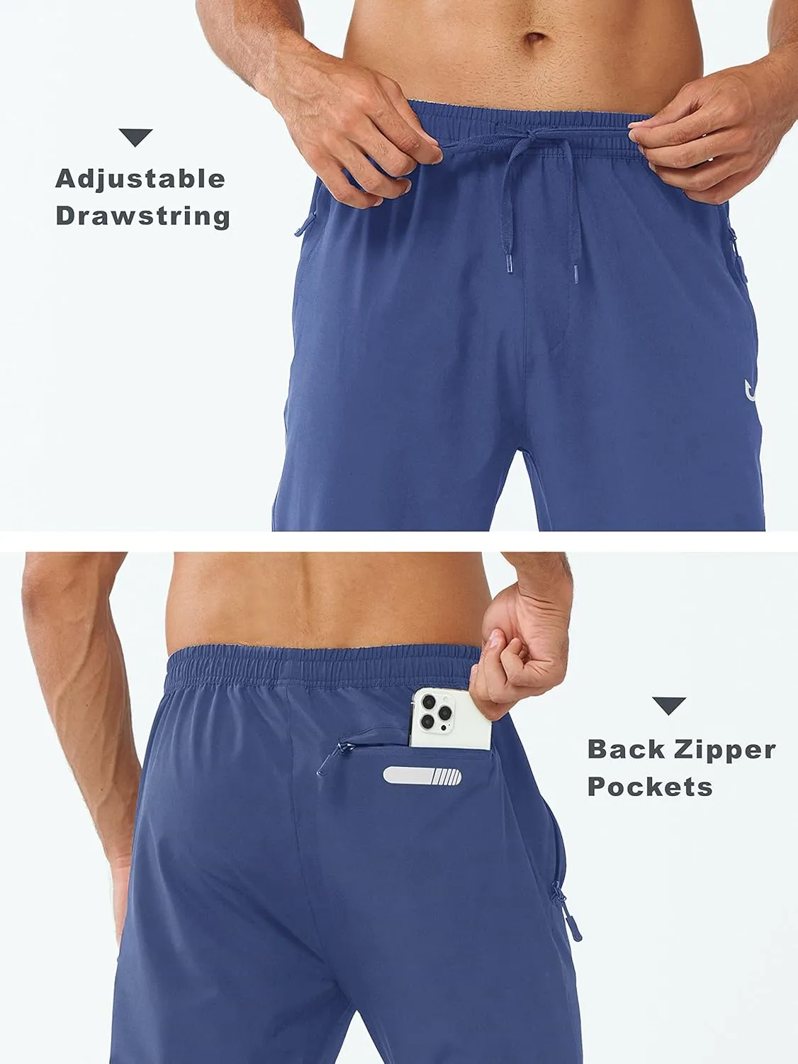 NORTHYARD Men's Athletic Pants Running Workout Joggers Lightweight Gym Jogging Track Casual Sweatpants with Zipper Pockets