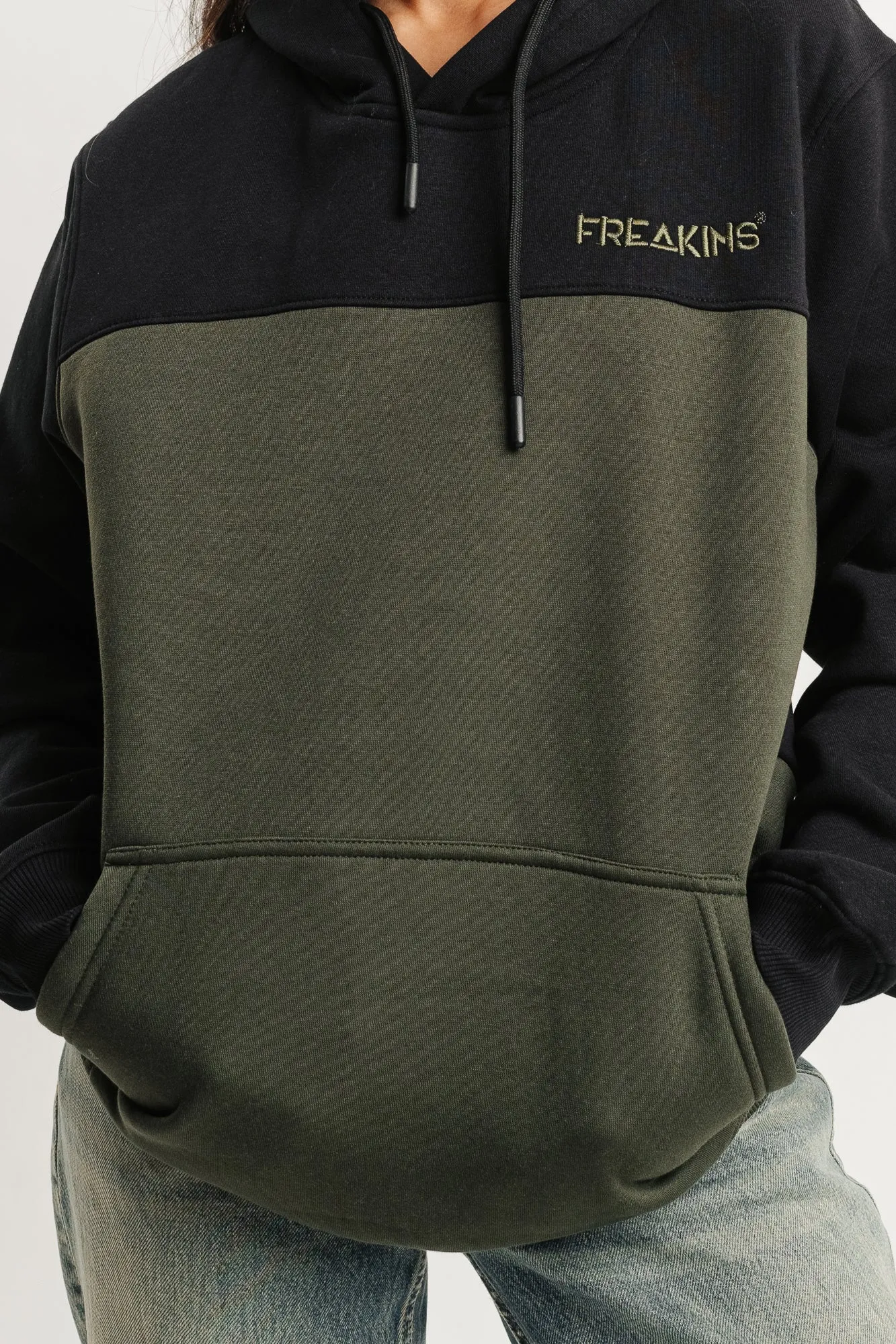 Olive Black Freakin Hoodie