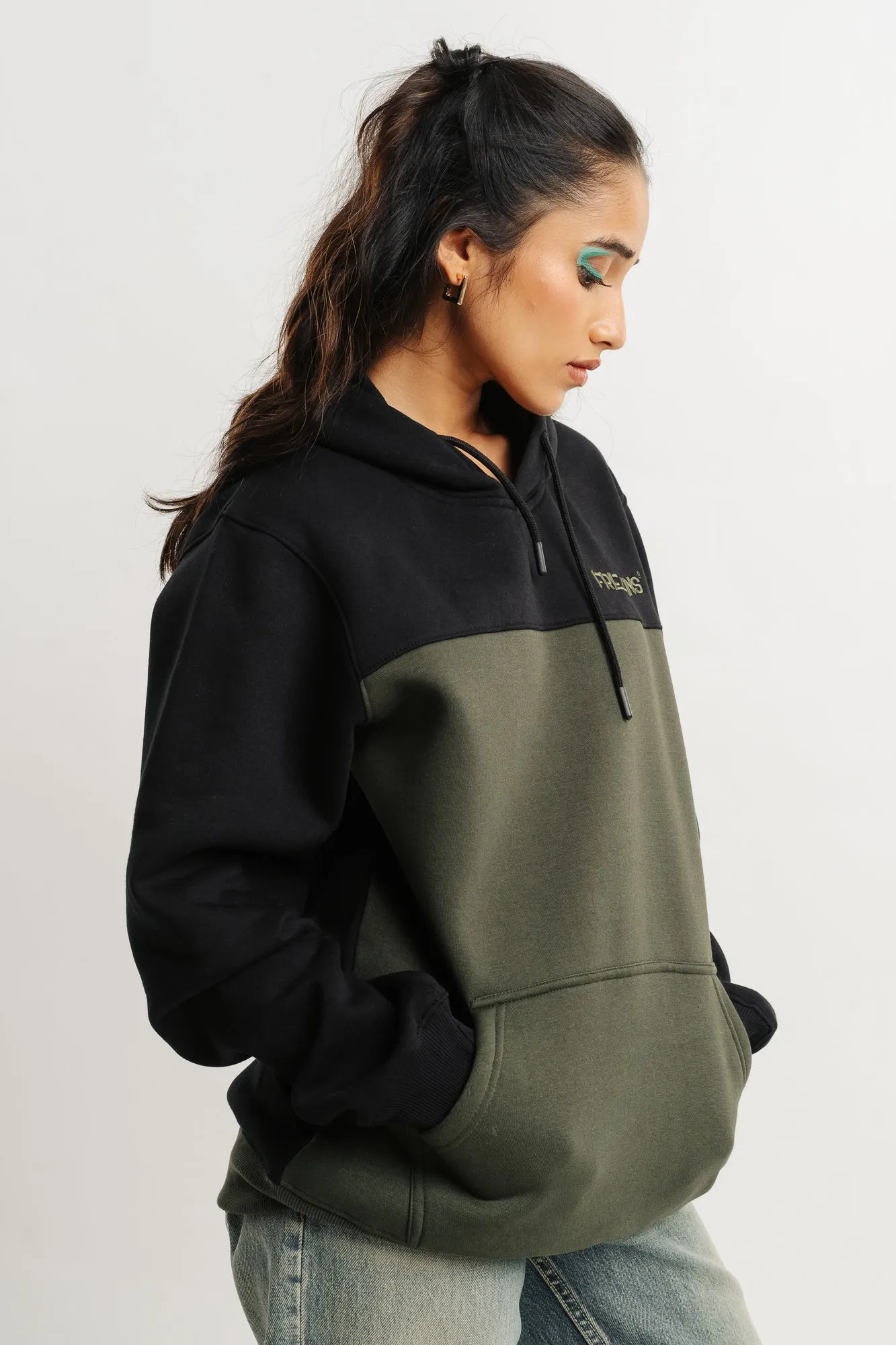 Olive Black Freakin Hoodie