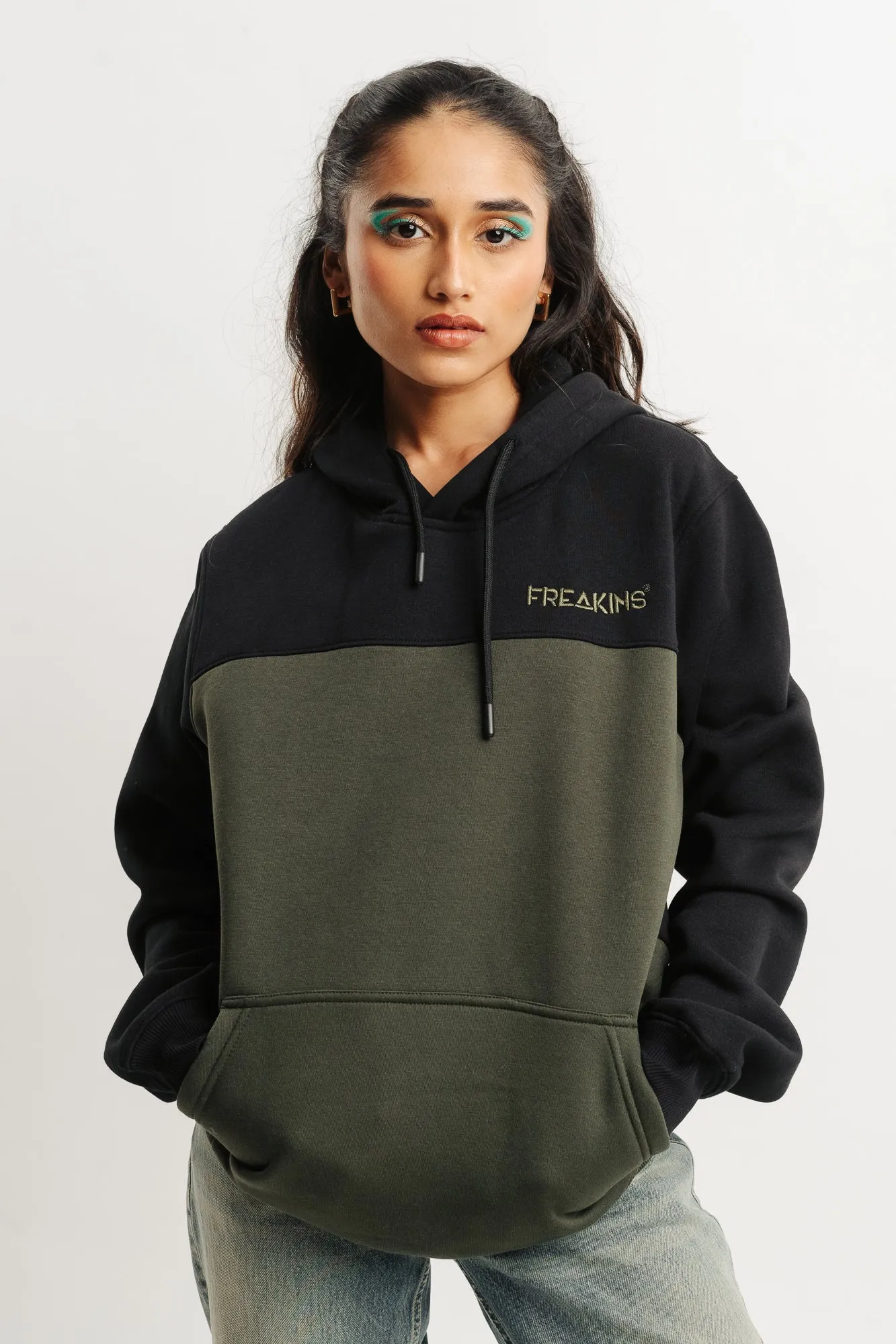 Olive Black Freakin Hoodie