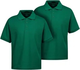 Premium Wear 2-Pack Boys School Uniform Short Sleeve Stain Guard Polo Shirt