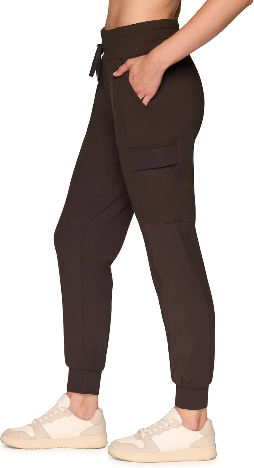 RBX Activewear Women's Jogger Pant Cargo Pants, Lightweight Buttery Soft Full Length Jogger Sweatpants with Pockets