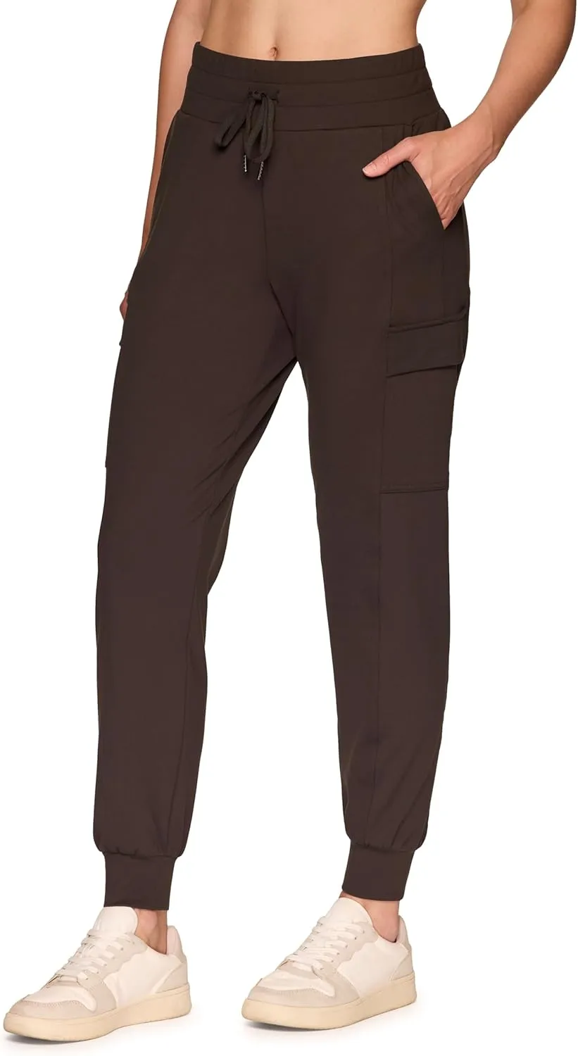 RBX Activewear Women's Jogger Pant Cargo Pants, Lightweight Buttery Soft Full Length Jogger Sweatpants with Pockets