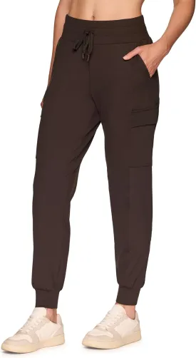 RBX Activewear Women's Jogger Pant Cargo Pants, Lightweight Buttery Soft Full Length Jogger Sweatpants with Pockets