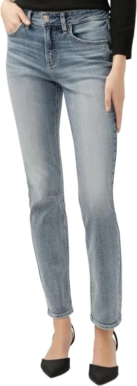 Silver Jeans Co. Women's Avery High Rise Curvy Fit Straight Leg Jeans