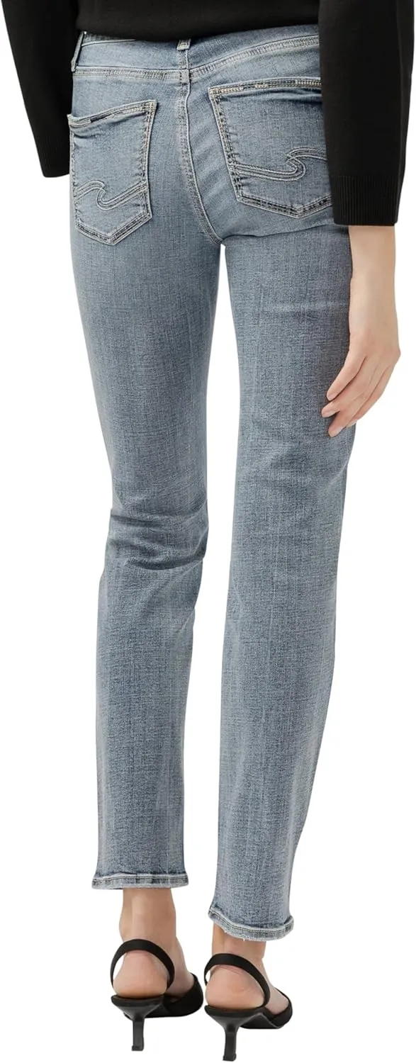 Silver Jeans Co. Women's Avery High Rise Curvy Fit Straight Leg Jeans