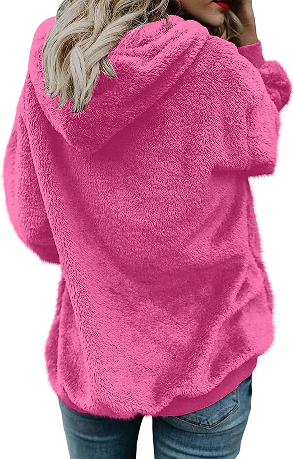 Teddy Coat For Women Plus Size Dressy Casual Fuzzy Fleece Sherpa Jacket Full Zip Up Hooded Fluffy Coats Outwear