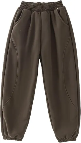 Teens Boys Girls Casual Sweatpants Kids Elastic High Waist Pull On Jogger Pants Toddler Loose Fit Wide Legs Pants