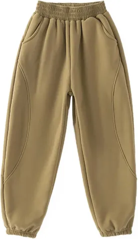 Teens Boys Girls Casual Sweatpants Kids Elastic High Waist Pull On Jogger Pants Toddler Loose Fit Wide Legs Pants