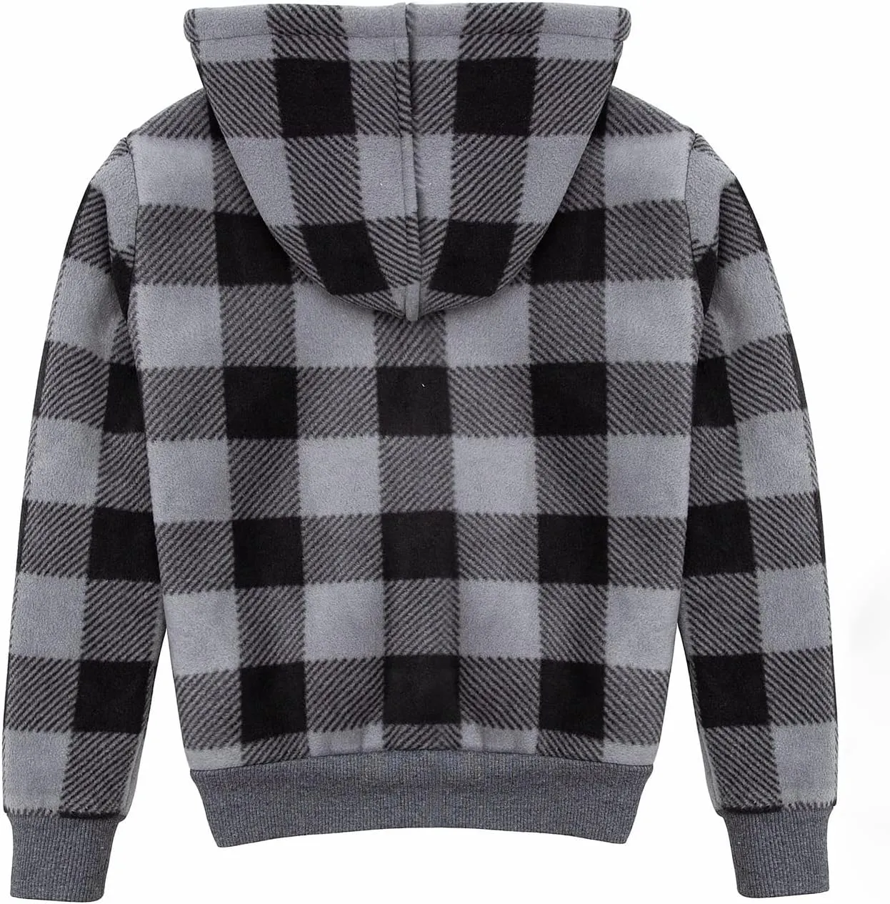 ThCreasa Kids Sherpa Fleece Lined Hoodie Jacket,Zip-Up Hooded Plaid Sweatshirt Jackets