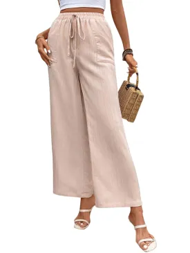 Tied Wide Leg Pants with Pockets