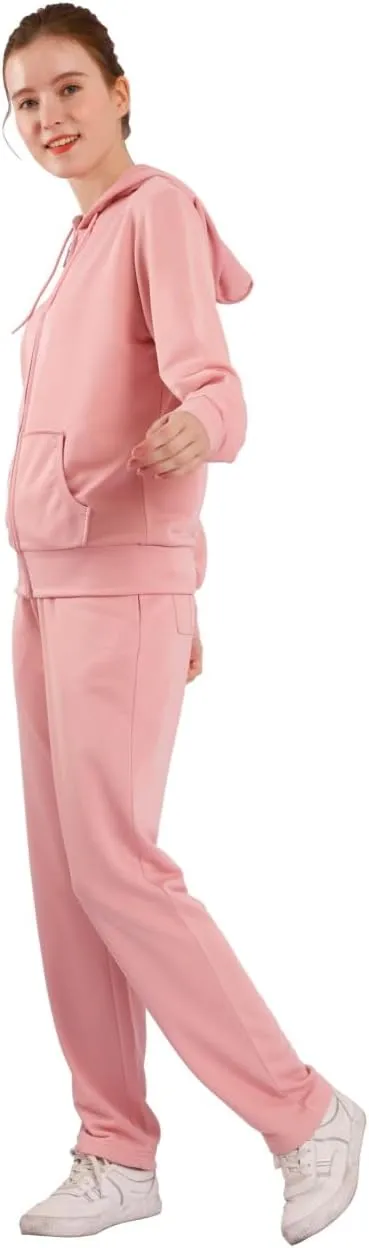 Tracksuit Sets for Women 2 Piece Lightweight Sweatsuit Casual Zip Up Hoodie and Sweatpant Jogging Suit Set