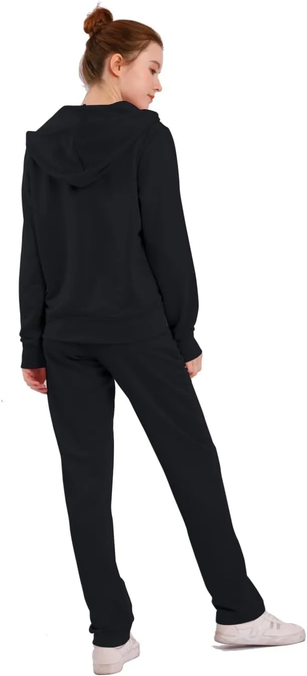 Tracksuit Sets for Women 2 Piece Lightweight Sweatsuit Casual Zip Up Hoodie and Sweatpant Jogging Suit Set