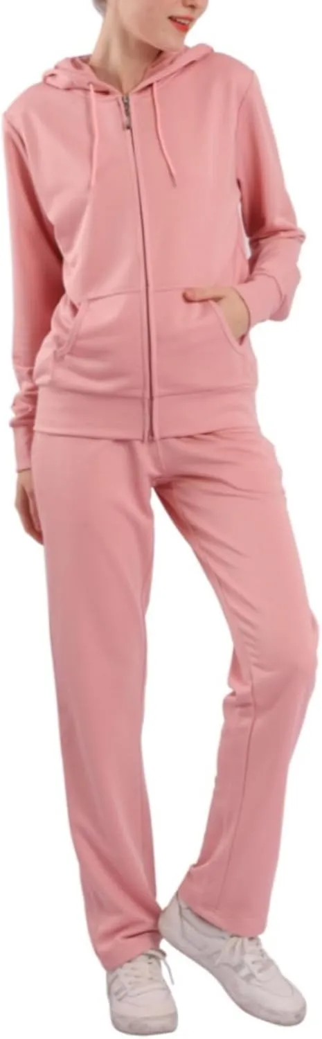 Tracksuit Sets for Women 2 Piece Lightweight Sweatsuit Casual Zip Up Hoodie and Sweatpant Jogging Suit Set