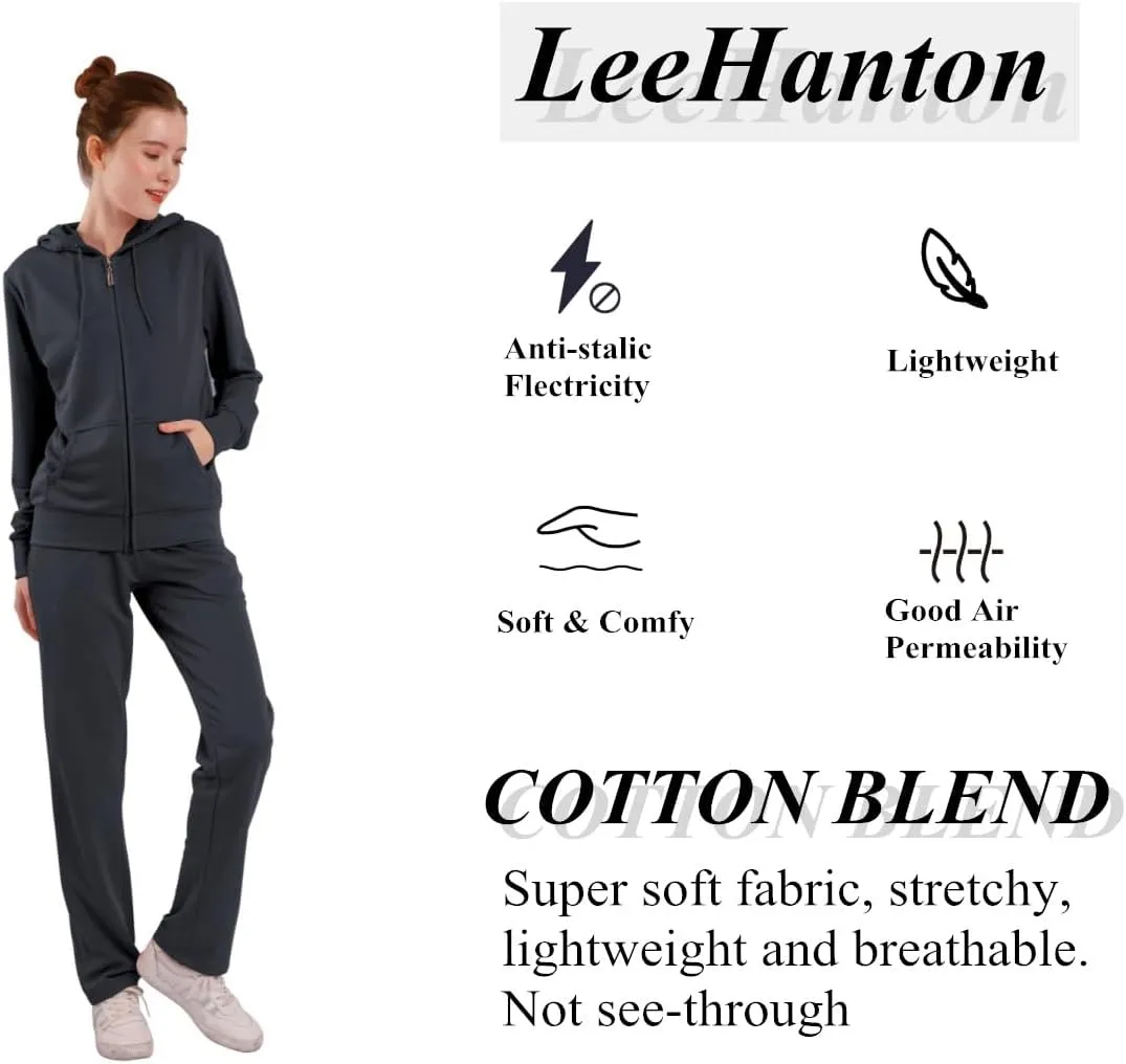 Tracksuit Sets for Women 2 Piece Lightweight Sweatsuit Casual Zip Up Hoodie and Sweatpant Jogging Suit Set