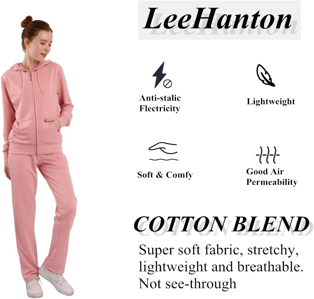 Tracksuit Sets for Women 2 Piece Lightweight Sweatsuit Casual Zip Up Hoodie and Sweatpant Jogging Suit Set