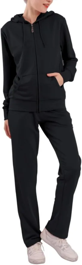 Tracksuit Sets for Women 2 Piece Lightweight Sweatsuit Casual Zip Up Hoodie and Sweatpant Jogging Suit Set