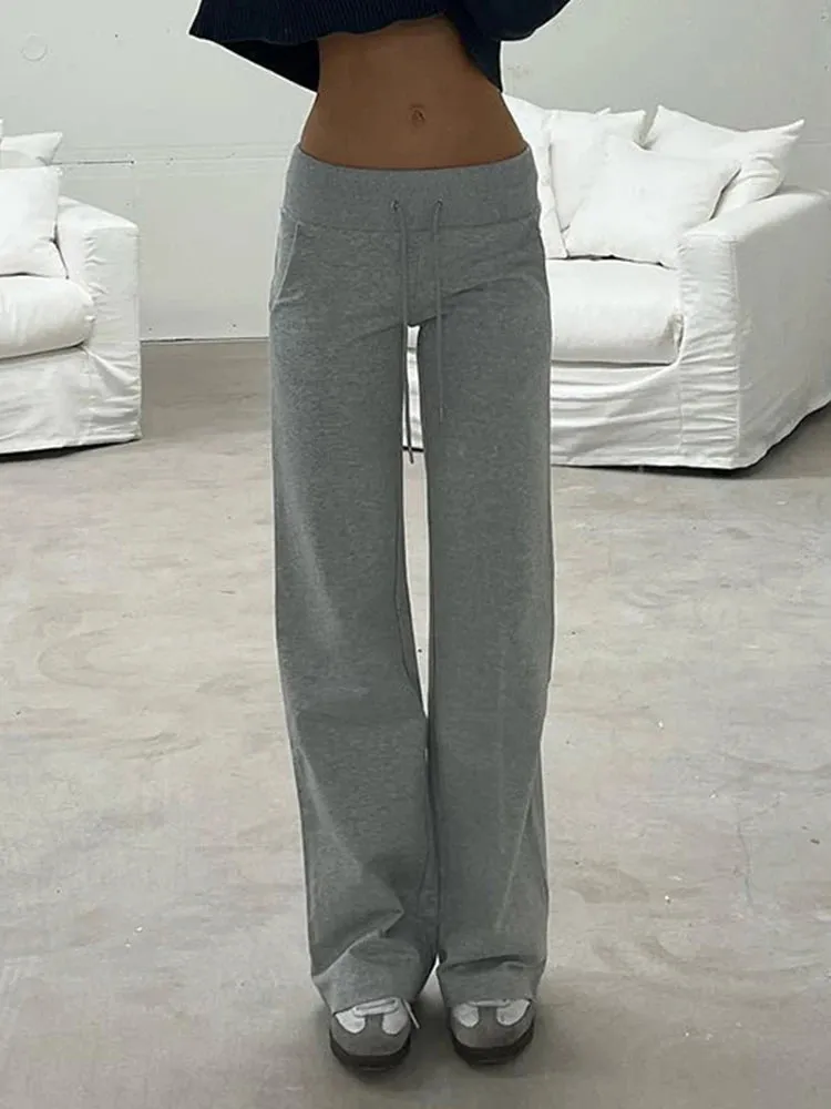 Trendy Wide Waistband Flared Joggers for Casual Outings