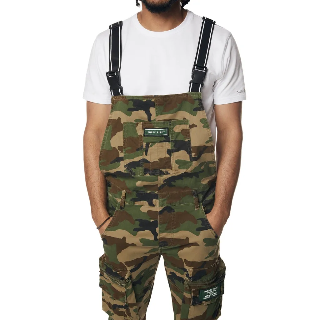 Utility Twill Overall Shorts - Wood Camo