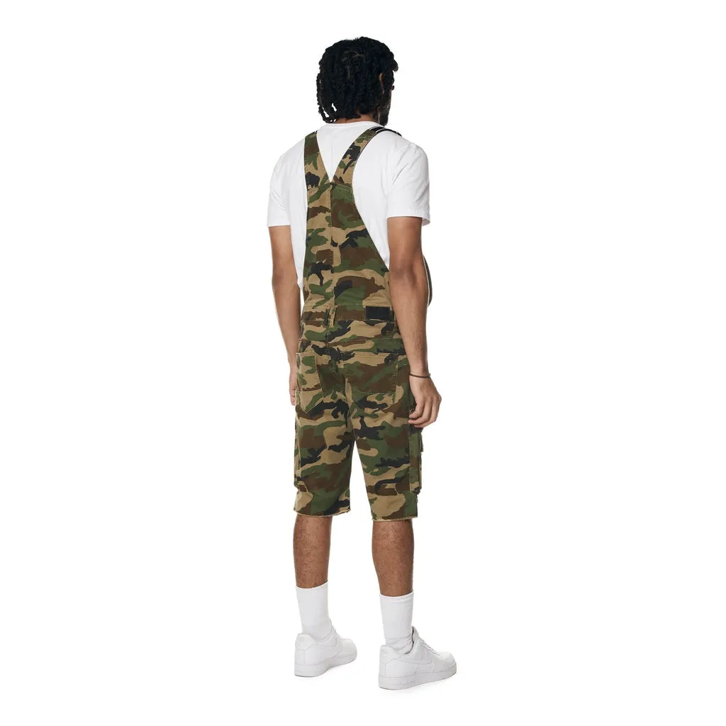 Utility Twill Overall Shorts - Wood Camo