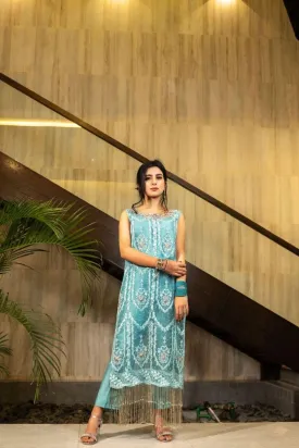 Wabi Sabi by Zehra - ALORA - Turquoise Ice Blue - Embroidered - 3 Piece
