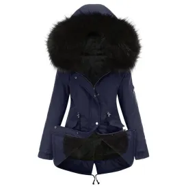 Warm Hooded Velvet Padded Winter Jacket