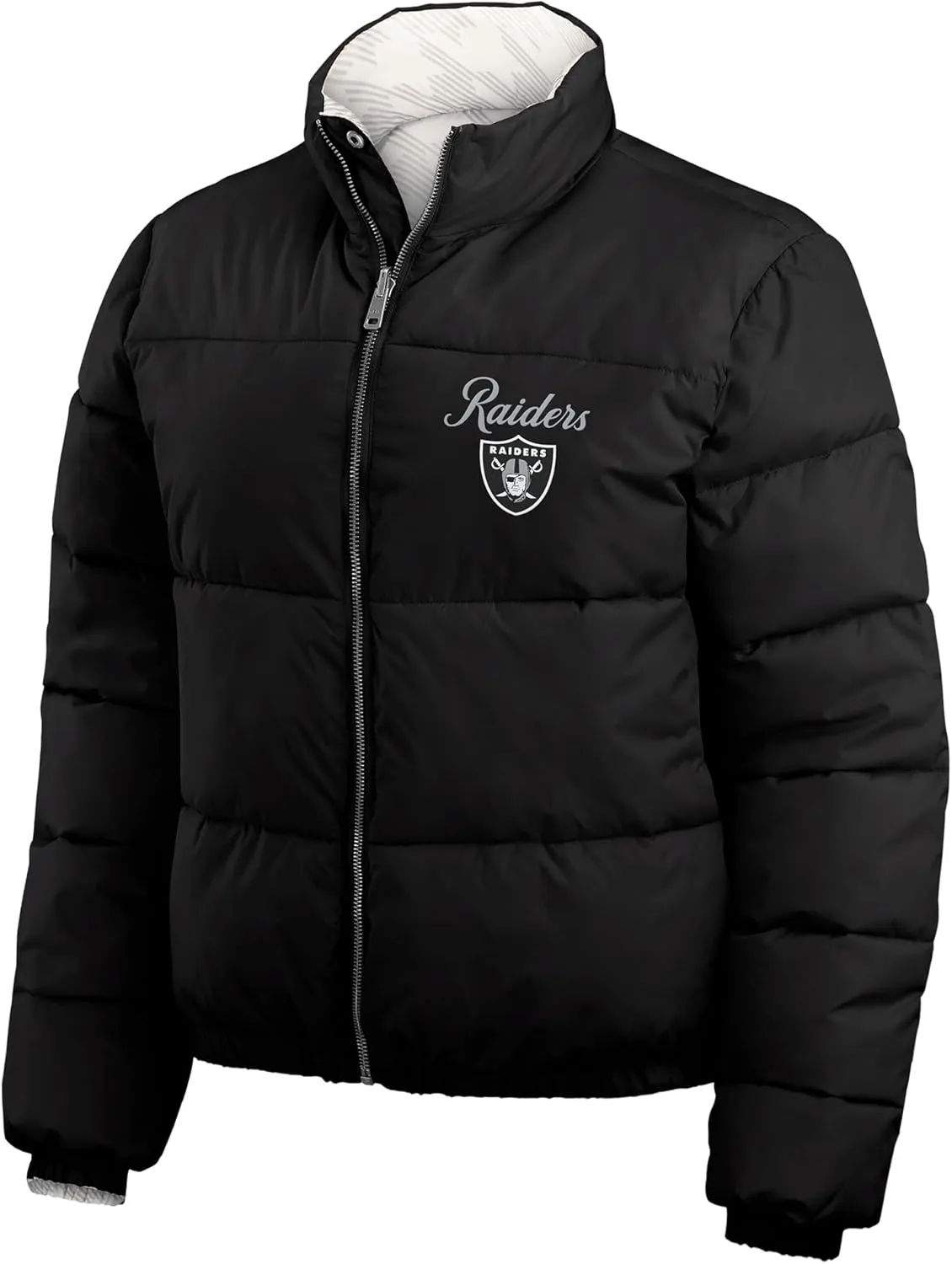 WEAR by Erin Andrews Women's NFL Reversible Cropped Full-Zip Puffer Jacket