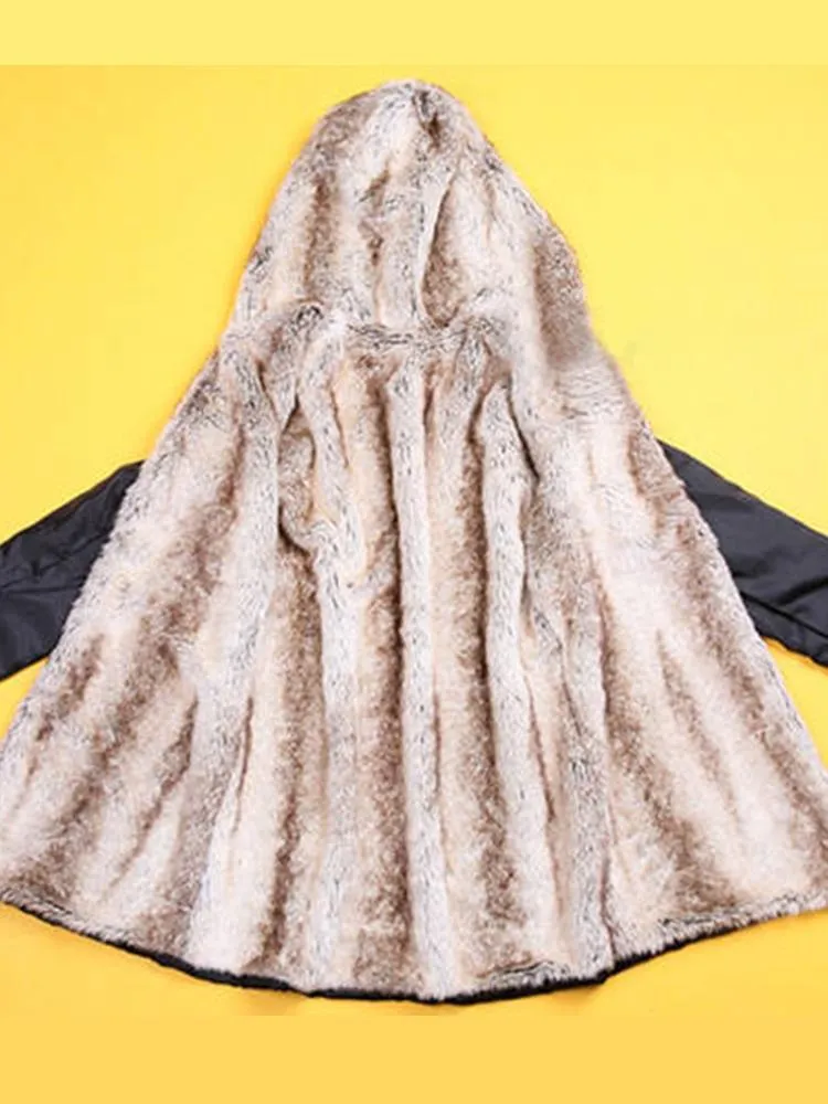 Winter warm cotton hooded coat