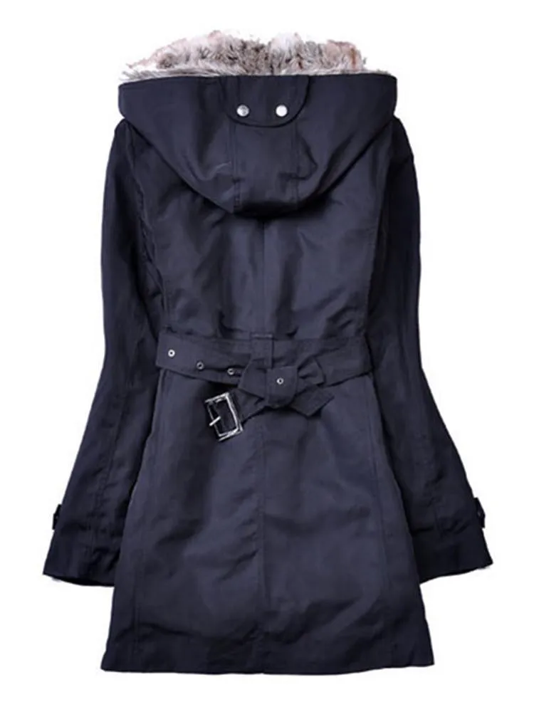 Winter warm cotton hooded coat