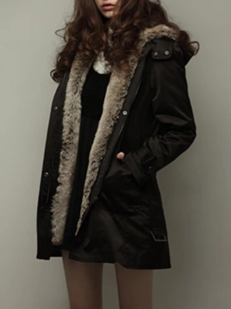 Winter warm cotton hooded coat