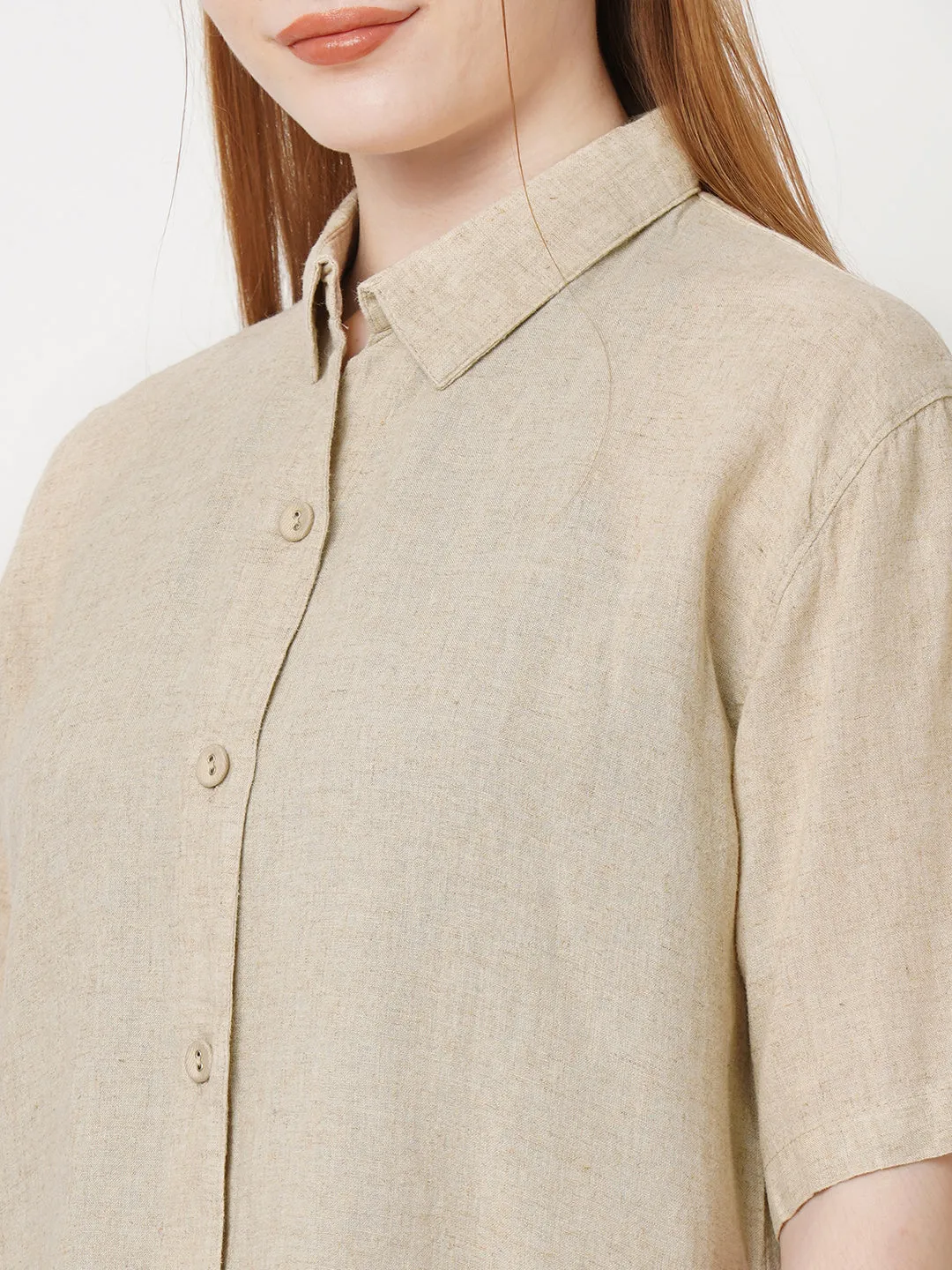 Women Solid Crop Shirt