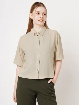 Women Solid Crop Shirt