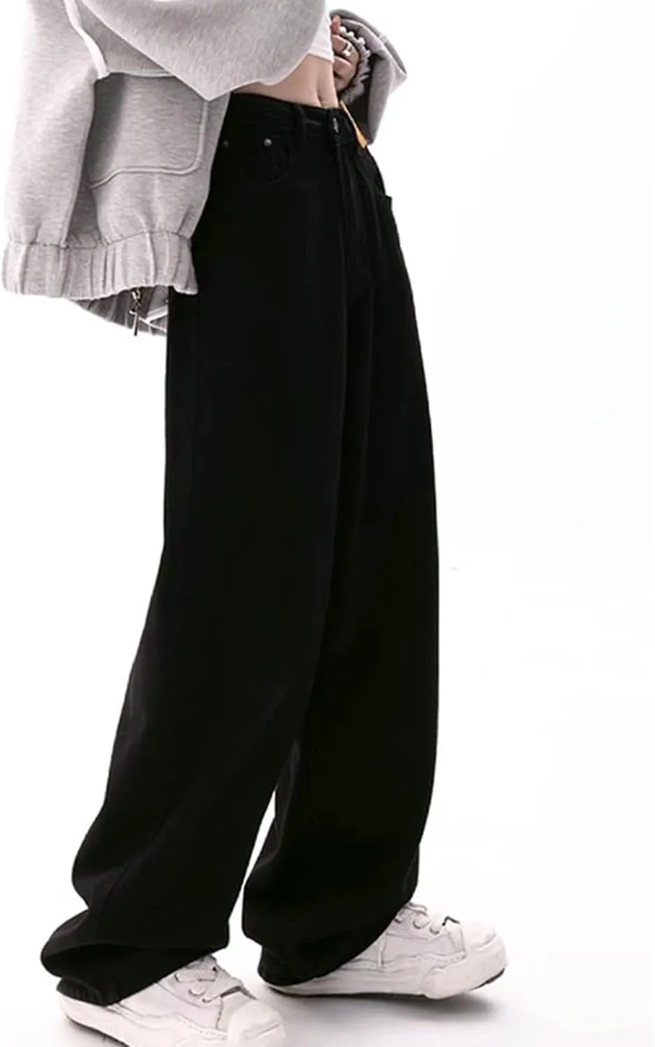 Women's Barrel Jeans Casual High Waisted Stretchy Wide Leg Pants Baggy Denim Pants