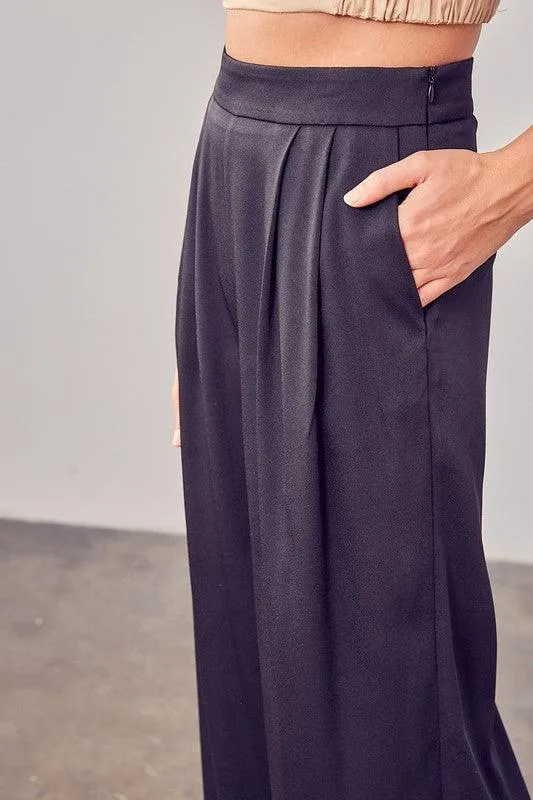 Womens Black Wide Leg Pants