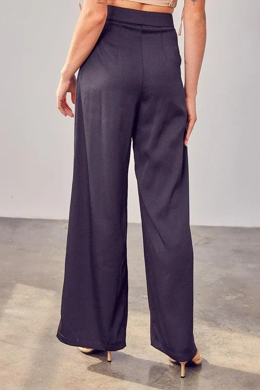 Womens Black Wide Leg Pants