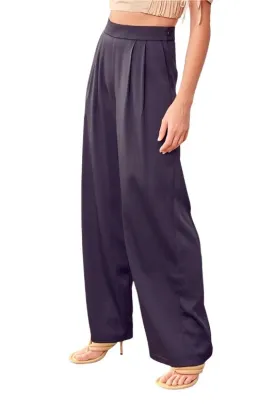 Womens Black Wide Leg Pants