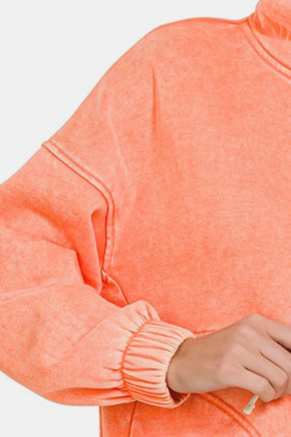Women's Cozy Drawstring Hoodie with Half Snap Closure