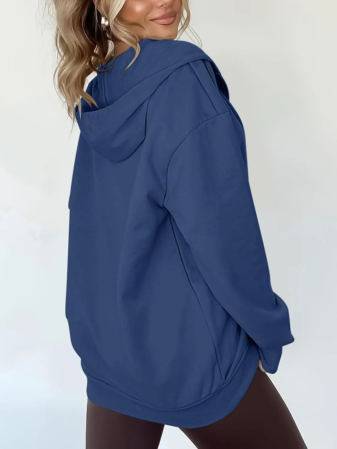 Women's Oversized Lightweight Hoodies for Women Full Zip Up Long Sleeve Drawstring Jackets