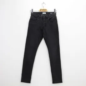 Women's Plain Mid Rise Jeans Pant,Black